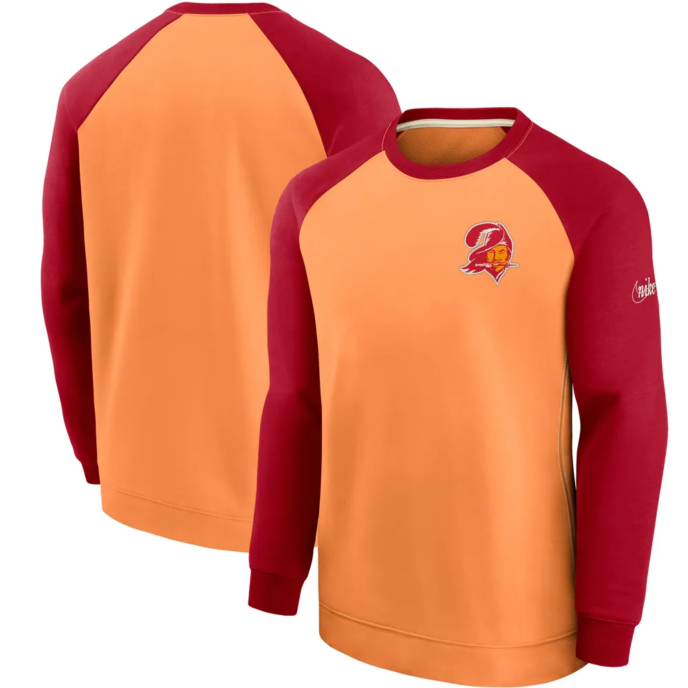 Chandail de performance à raglan historique Tampa Bay Buccaneers Nike orange/rouge pour homme