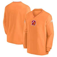 Men's Nike Orange Tampa Bay Buccaneers 2024 Sideline Throwback Logo Long-Sleeve V-Neck Windshirt