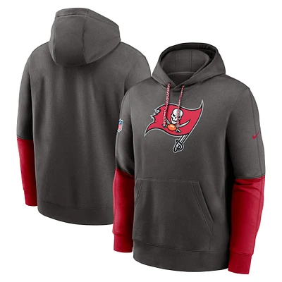 Men's Nike Pewter Tampa Bay Buccaneers 2024 Sideline Club Pullover Hoodie