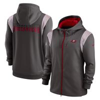 Men's Nike Pewter Tampa Bay Buccaneers Performance Sideline Lockup Full-Zip Hoodie