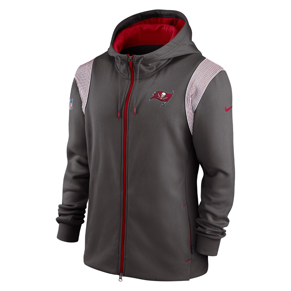 Men's Nike Pewter Tampa Bay Buccaneers Performance Sideline Lockup Full-Zip Hoodie