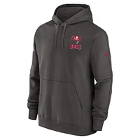 Men's Nike Pewter Tampa Bay Buccaneers Sideline Club Fleece Pullover Hoodie