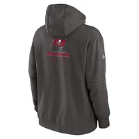 Sweat à capuche en polaire Nike Pewter Tampa Bay Buccaneers Sideline Club pour homme