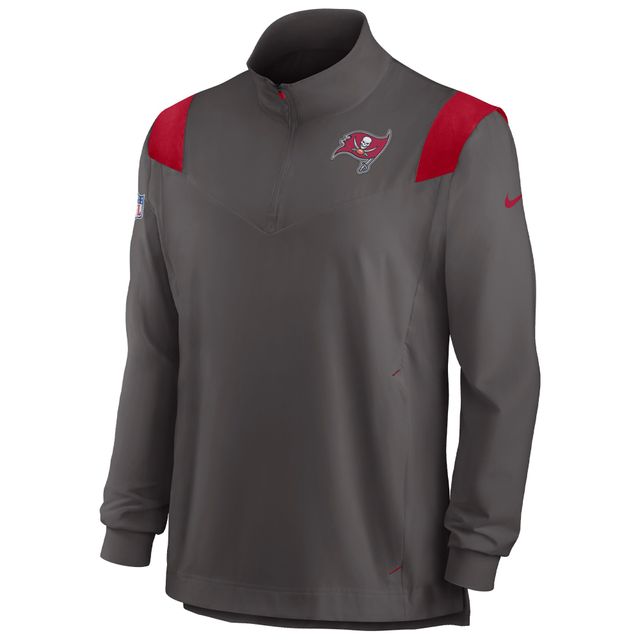 Haut à manches longues et fermeture Éclair quart de finale Nike Tampa Bay Buccaneers Sideline Coach Chevron Lockup pour homme