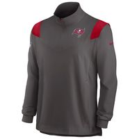 Men's Nike Pewter Tampa Bay Buccaneers Sideline Coach Chevron Lockup Quarter-Zip Long Sleeve Top