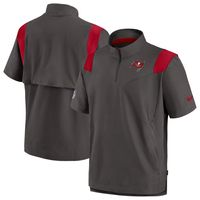 Men's Nike Pewter Tampa Bay Buccaneers Sideline Coaches Chevron Lockup Pullover Top