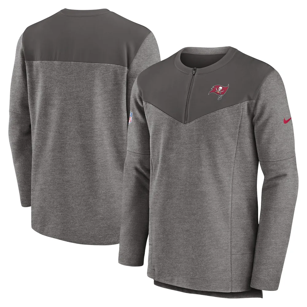 Men's Nike Pewter Tampa Bay Buccaneers Sideline Lockup Performance Quarter-Zip Top