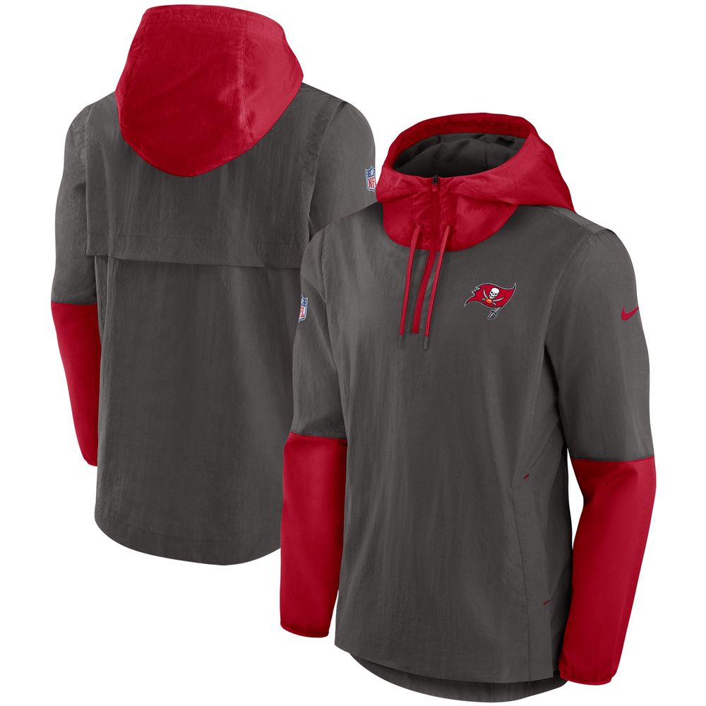 Men's Nike Pewter Tampa Bay Buccaneers Sideline Player - Quarter-Zip Jacket