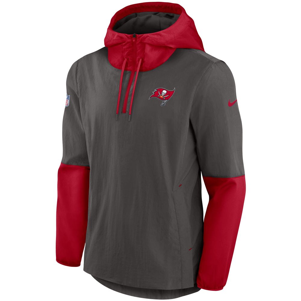 Men's Nike Pewter Tampa Bay Buccaneers Sideline Player - Quarter-Zip Jacket