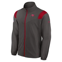 Veste entièrement zippée avec logo tissé Nike Pewter Tampa Bay Buccaneers Sideline pour homme