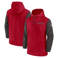 Men's Nike Red/ Tampa Bay Buccaneers 2024/25 Sideline Pre-Game Player 1/2-Zip Hoodie Jacket