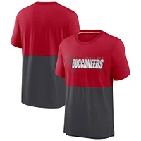 T-shirt à trois mélanges Nike pour homme Tampa Bay Buccaneers Fan Gear colorblock rouge/étain