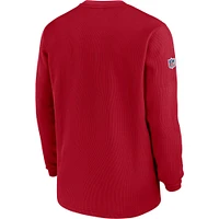 Nike Tampa Bay Buccaneers 2023 Sideline Throwback Heavy Brushed Waffle Haut à manches longues rouge pour homme