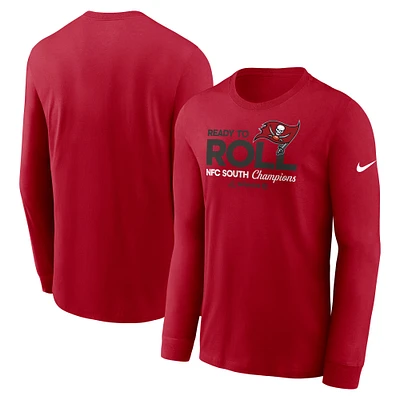 Men's Nike  Red Tampa Bay Buccaneers 2024 NFC South Division Champions Locker Room Trophy Collection Long Sleeve T-Shirt