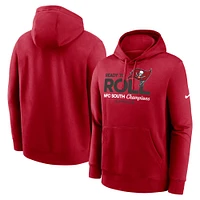 Sweat à capuche Nike rouge Tampa Bay Buccaneers pour homme 2024 NFC South Division Champions Locker Room Trophy Collection