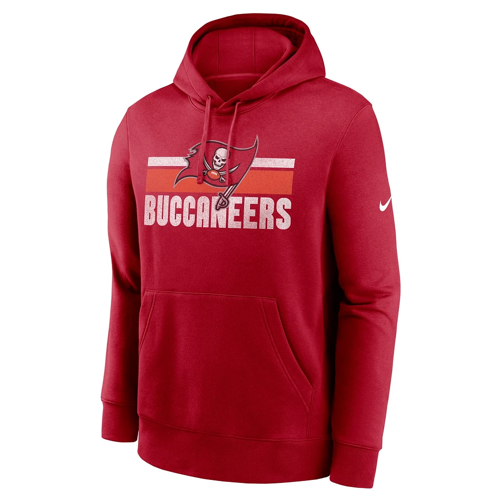 Sweat à capuche en molleton Nike Tampa Bay Buccaneers Club pour homme rouge