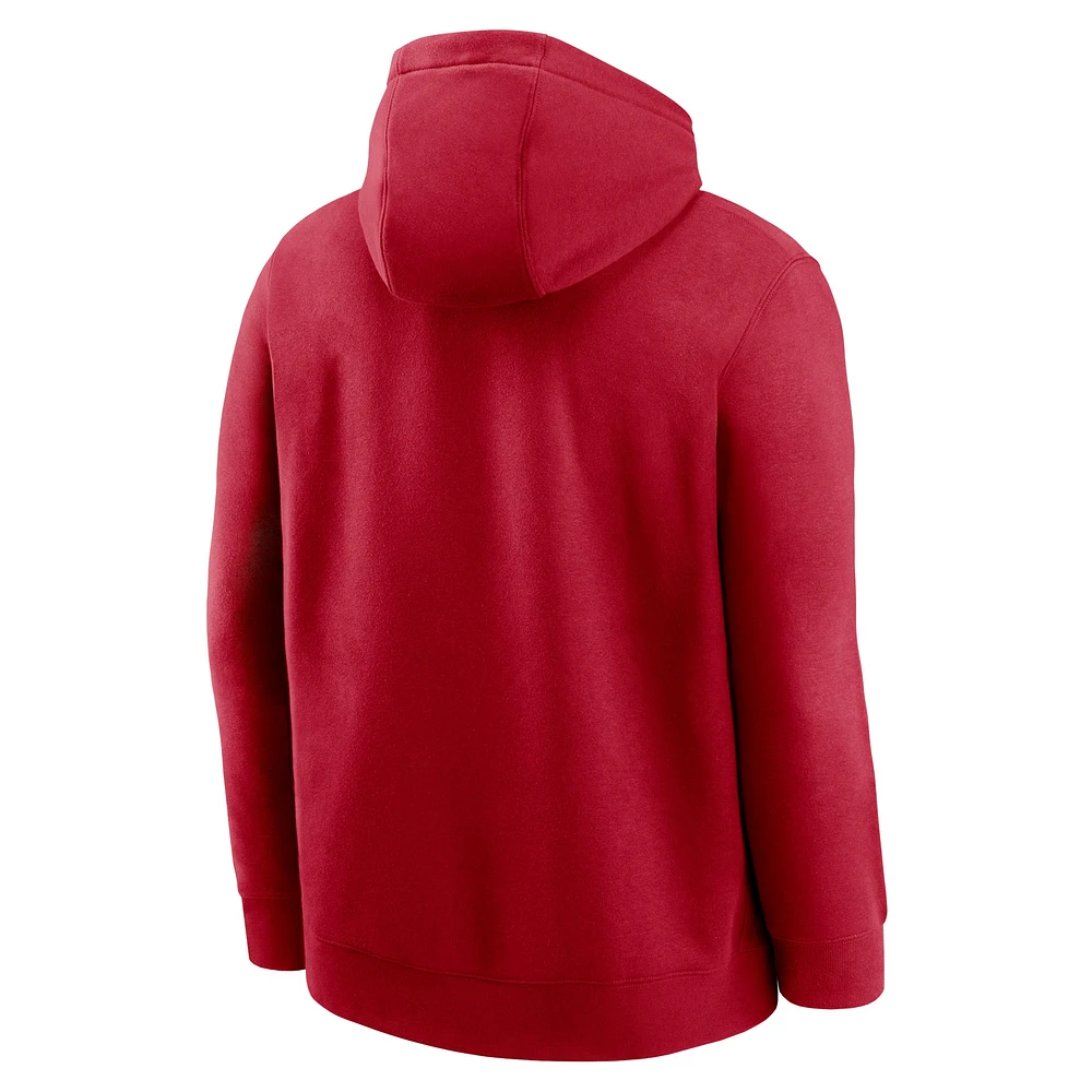 Sweat à capuche en molleton Nike Tampa Bay Buccaneers Club pour homme rouge