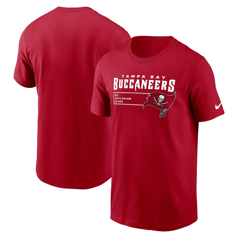 T-shirt essentiel de la division des Buccaneers Tampa Bay Nike rouge pour homme