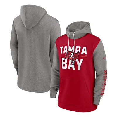 Sweat à capuche Nike Tampa Bay Buccaneers mode color block rouge pour homme