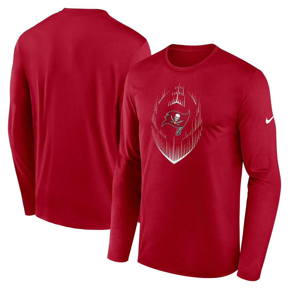 Men's Nike Red Tampa Bay Buccaneers Icon Legend Performance Long Sleeve T-Shirt