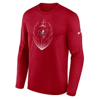 T-shirt à manches longues Nike rouge Tampa Bay Buccaneers Legend Icon pour homme