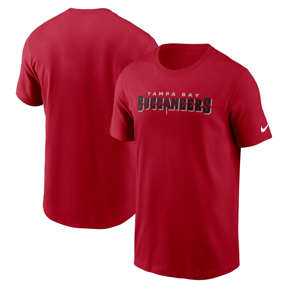 Men's Nike Red Tampa Bay Buccaneers Primetime Wordmark Essential T-Shirt