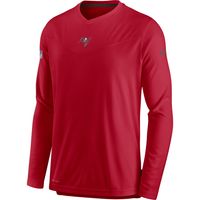 Men's Nike Red Tampa Bay Buccaneers Sideline Coaches Performance Long Sleeve V-Neck T-Shirt