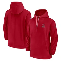 Sweat à capuche demi-glissière Nike Tampa Bay Buccaneers pour homme rouge