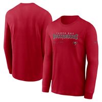 Men's Nike Red Tampa Bay Buccaneers Sideline Infograph Lock Up Performance Long Sleeve T-Shirt