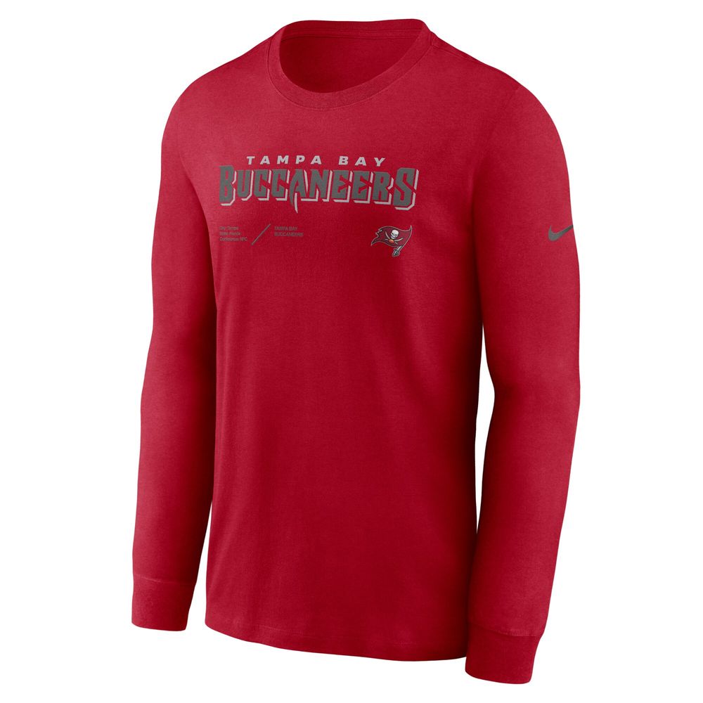 Men's Nike Red Tampa Bay Buccaneers Sideline Infograph Lock Up Performance Long Sleeve T-Shirt