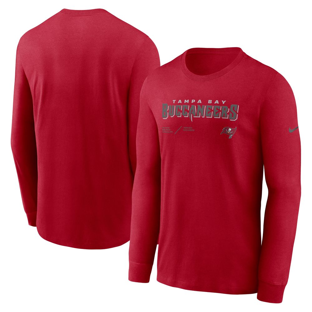 Men's Nike Red Tampa Bay Buccaneers Sideline Infograph Lock Up Performance Long Sleeve T-Shirt