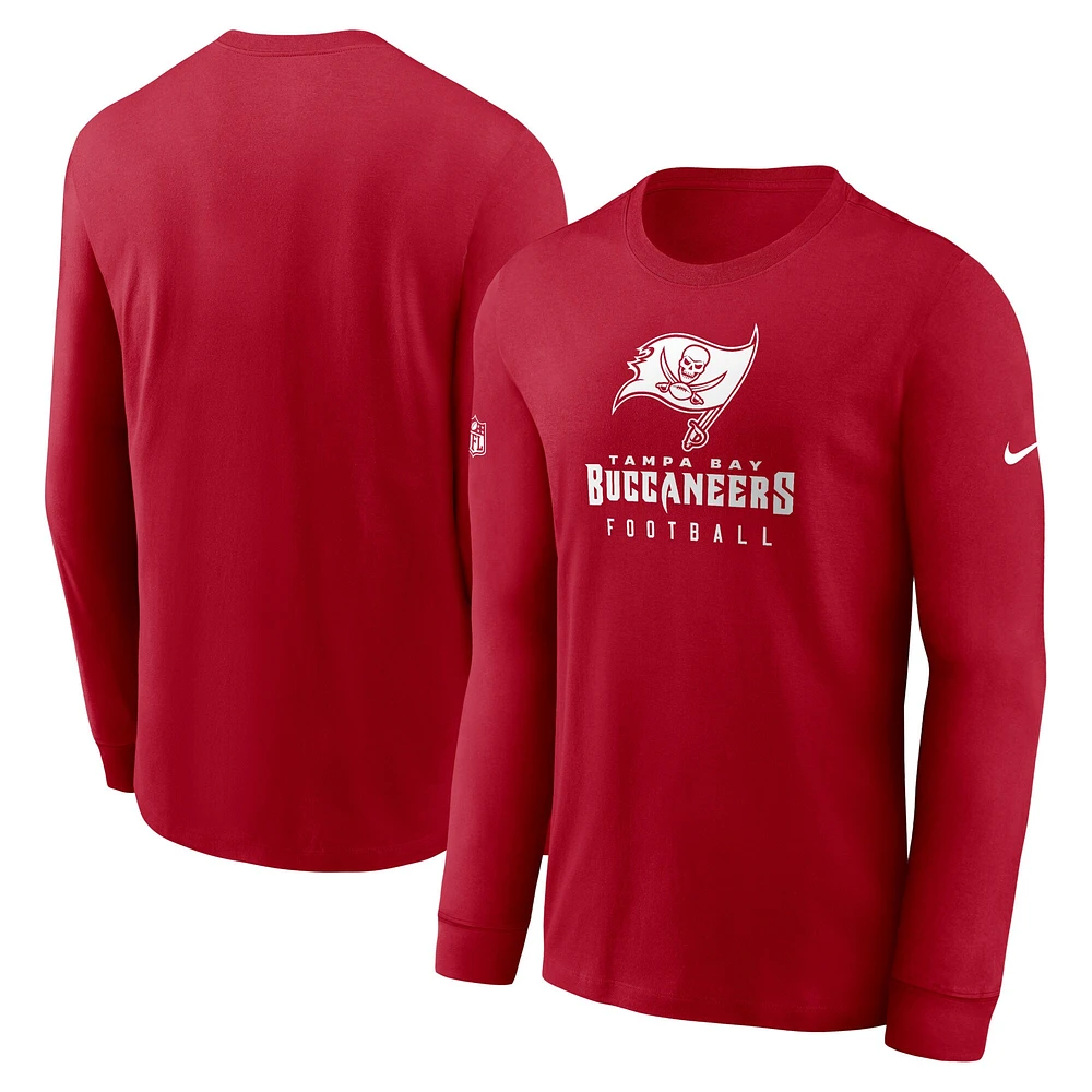 Men's Nike Tampa Bay Buccaneers Sideline Performance Long Sleeve T-Shirt