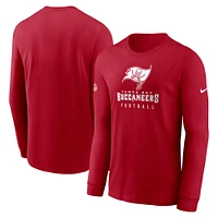 T-shirt à manches longues pour homme Nike Tampa Bay Buccaneers Sideline Performance rouge