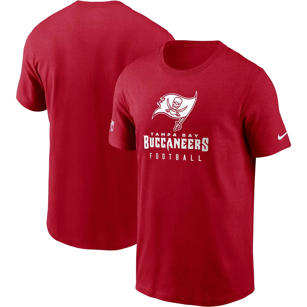 T-shirt Nike rouge Tampa Bay Buccaneers Sideline Performance pour homme