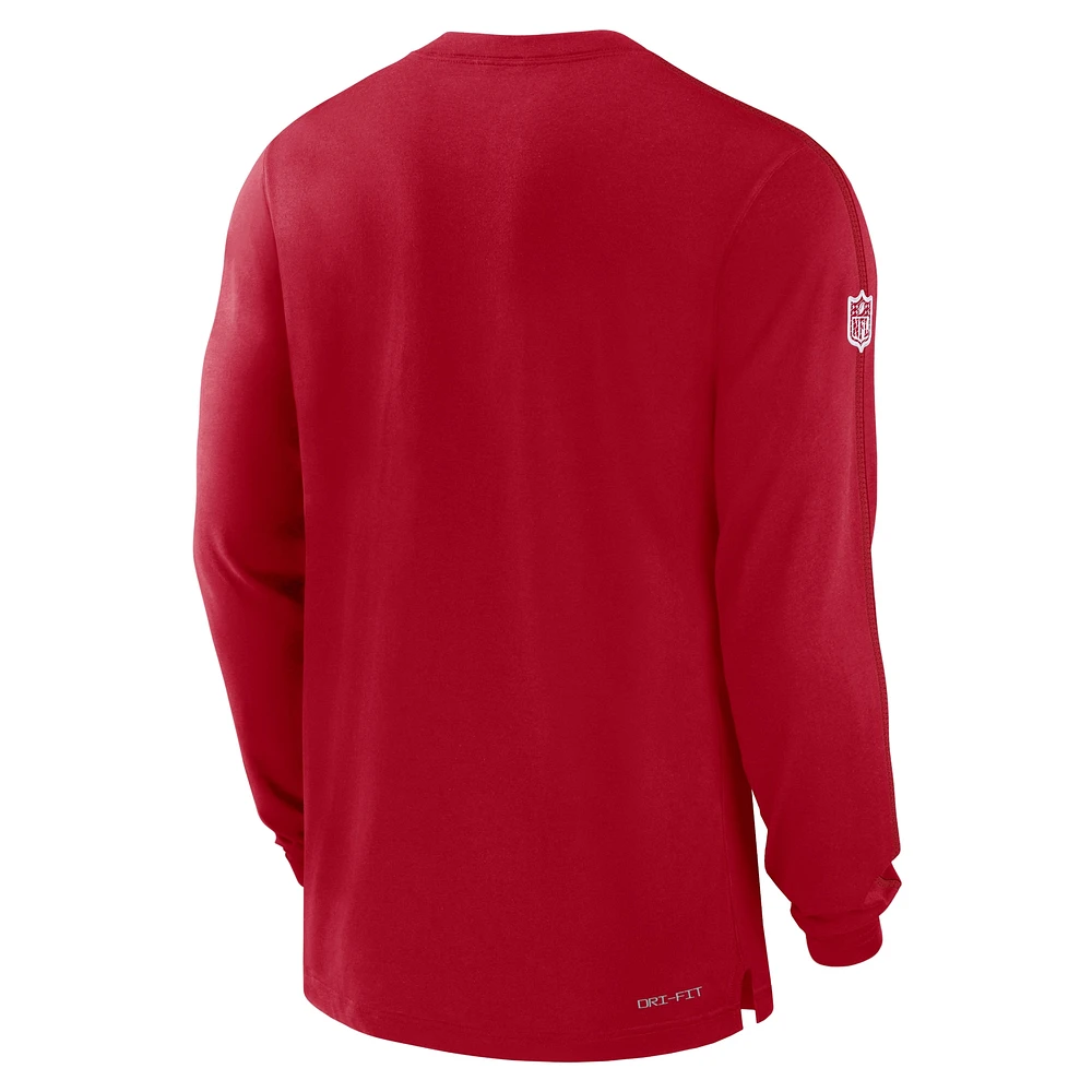 Men's Nike Red Tampa Bay Buccaneers Sideline Player Performance Long Sleeve T-Shirt