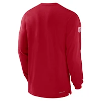 T-shirt Nike rouge à manches longues pour homme Tampa Bay Buccaneers Sideline Player Performance