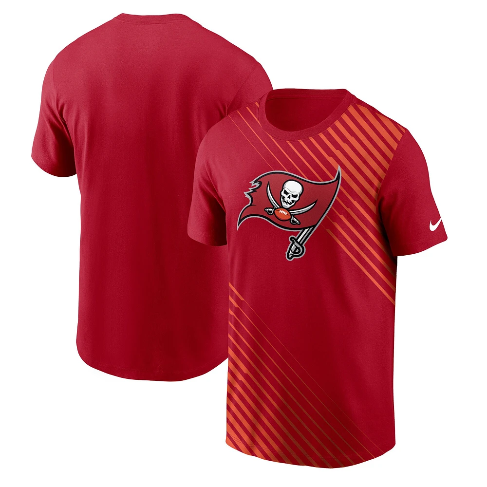 T-shirt Nike rouge Tampa Bay Buccaneers Yard Line Fashion Asbury pour homme