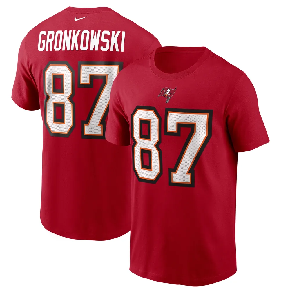 Nike Men's Nike Rob Gronkowski Red Tampa Bay Buccaneers Name & Number T- Shirt