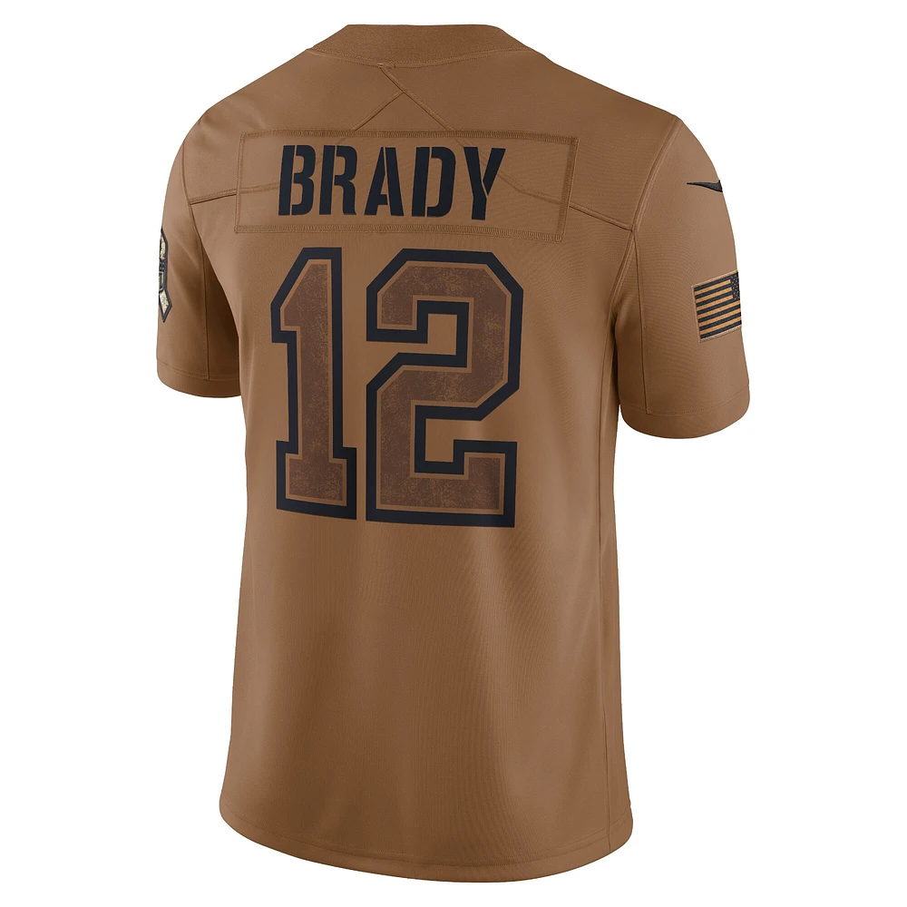 Men's Nike Tom Brady Brown Tampa Bay Buccaneers 2023 Salute To Service Limited Jersey