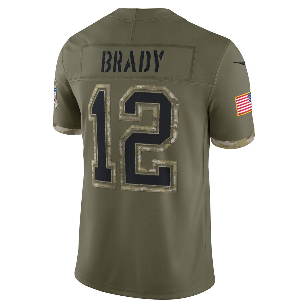 Men's Nike Tom Brady Olive Tampa Bay Buccaneers 2022 Salute To Service - Limited Player Jersey