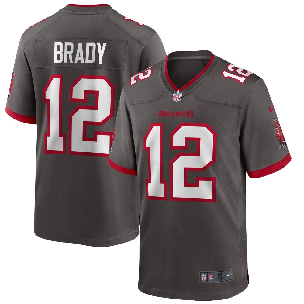 Men's Nike Tom Brady Pewter Tampa Bay Buccaneers Alternate - Game Jersey