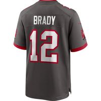 Men's Nike Tom Brady Pewter Tampa Bay Buccaneers Alternate - Game Jersey