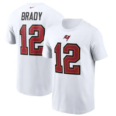 T-shirt Nike Tom Brady pour hommes, blanc, nom et numéro des Buccaneers de Tampa Bay