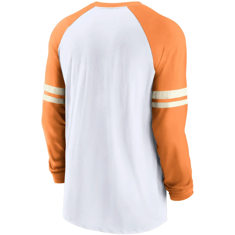 Nike Men's Nike White/Orange Tampa Bay Buccaneers Throwback Raglan Long  Sleeve T-Shirt