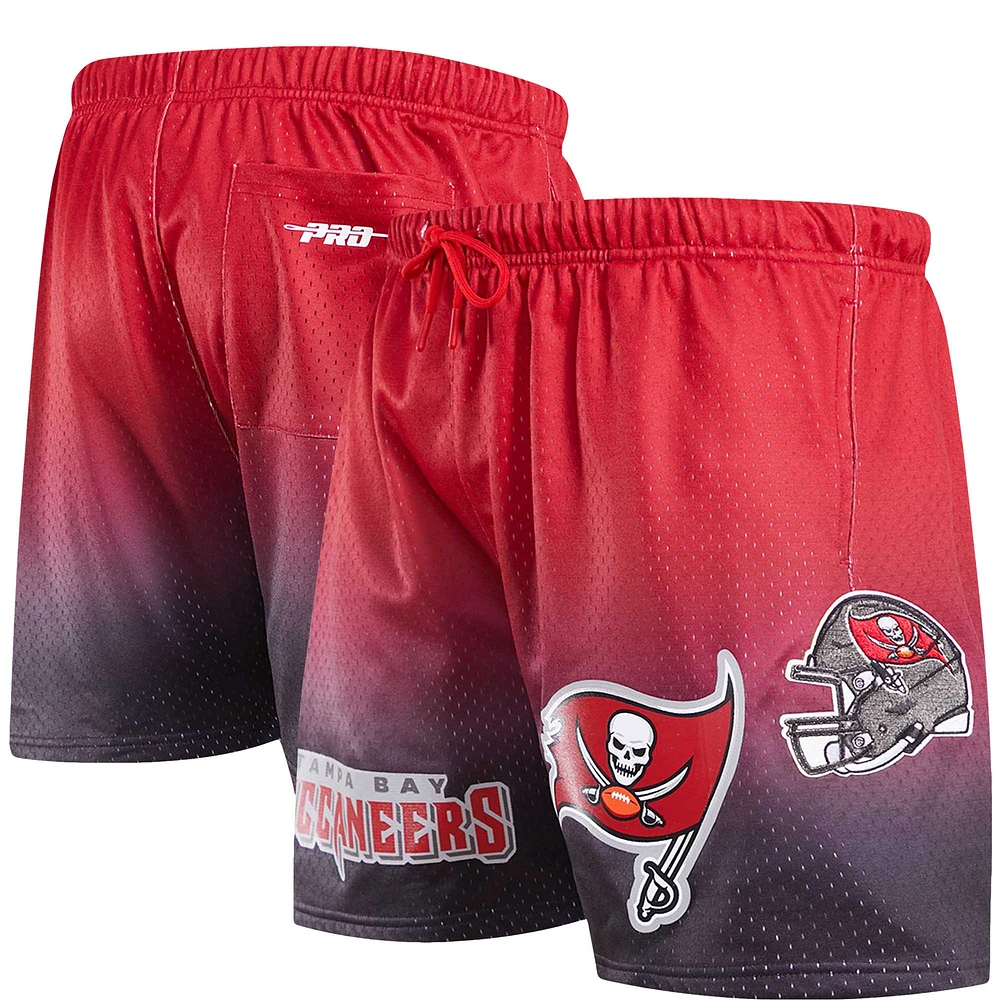 Men's Pro Standard Black/Red Tampa Bay Buccaneers Ombre Mesh Shorts