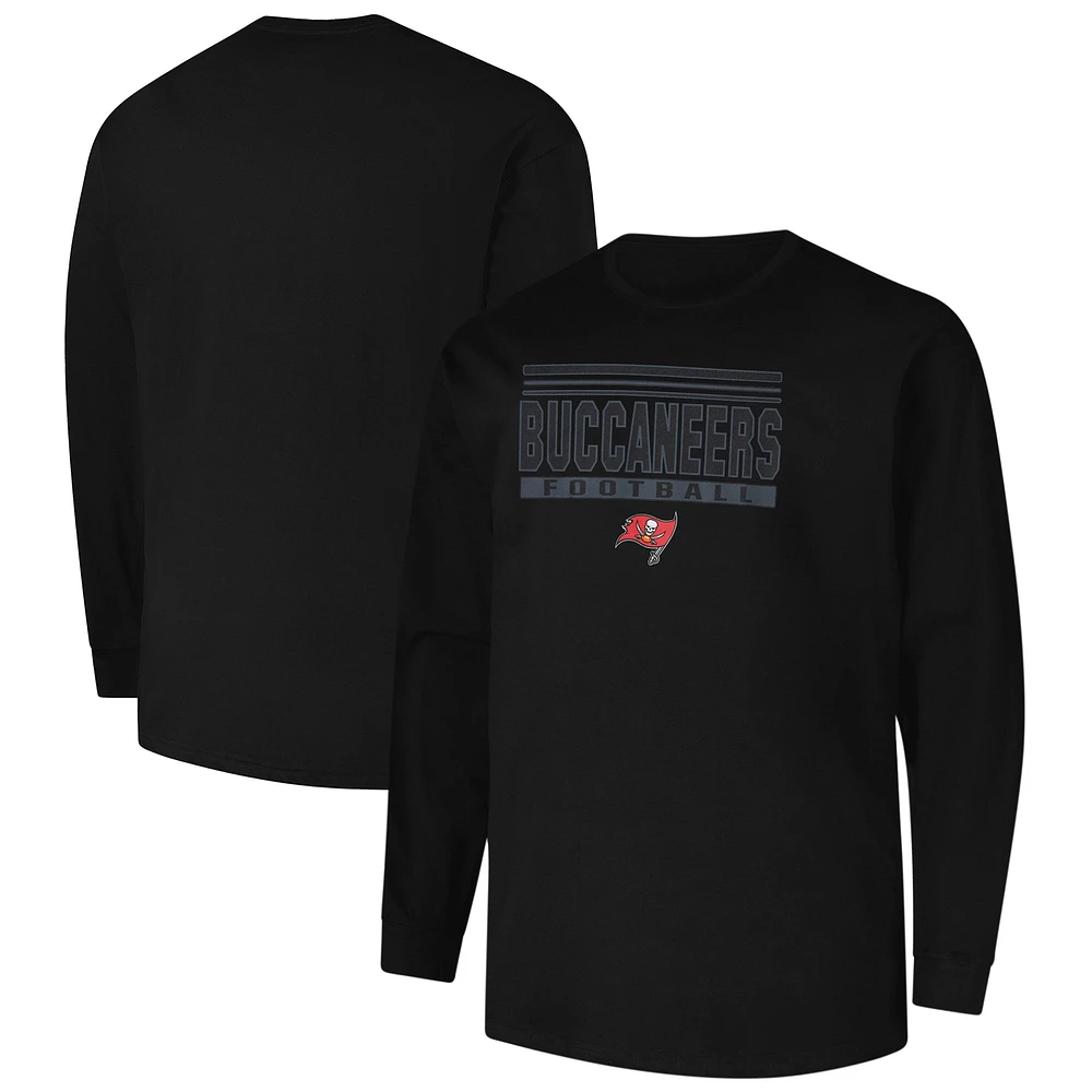 T-shirt à manches longues Pop Big & Tall pour homme avec profil noir des Buccaneers de Tampa Bay