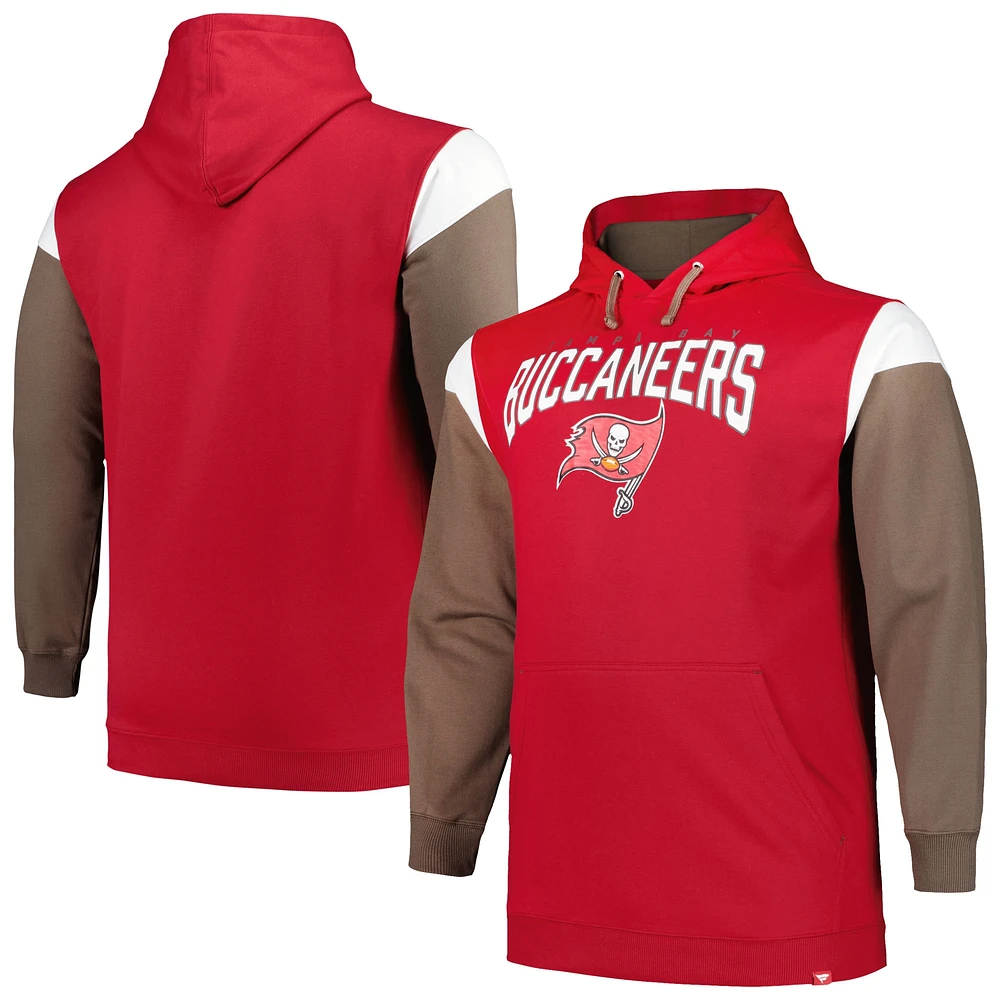 Men's Profile Red Tampa Bay Buccaneers Big & Tall Trench Battle Pullover Hoodie