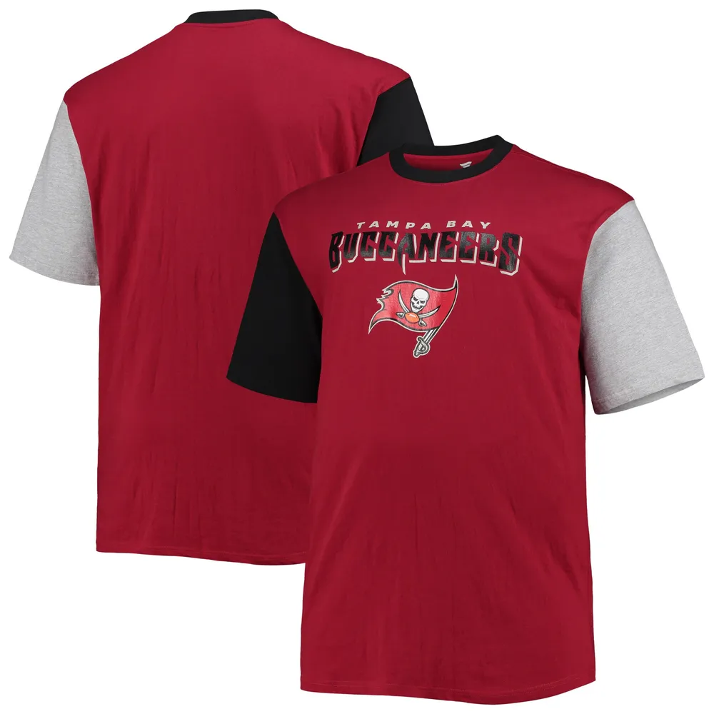 Lids Tampa Bay Buccaneers Big & Tall Colorblocked T-Shirt - Red/Black