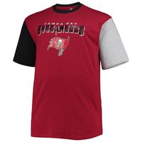 Men's Red/Black Tampa Bay Buccaneers Big & Tall Colorblocked T-Shirt