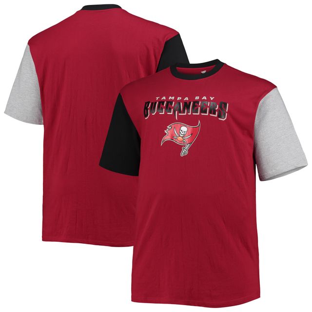 T-shirt à couleurs contrastées rouge/noir Tampa Bay Buccaneers Big & Tall pour homme